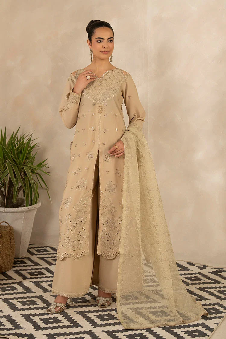 3-PC Stitched Embroidered Suit
