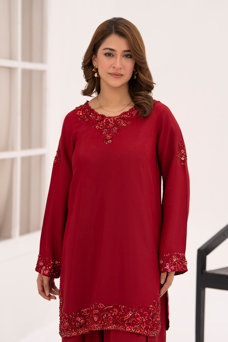 2-PC Stitched Embellished Suit