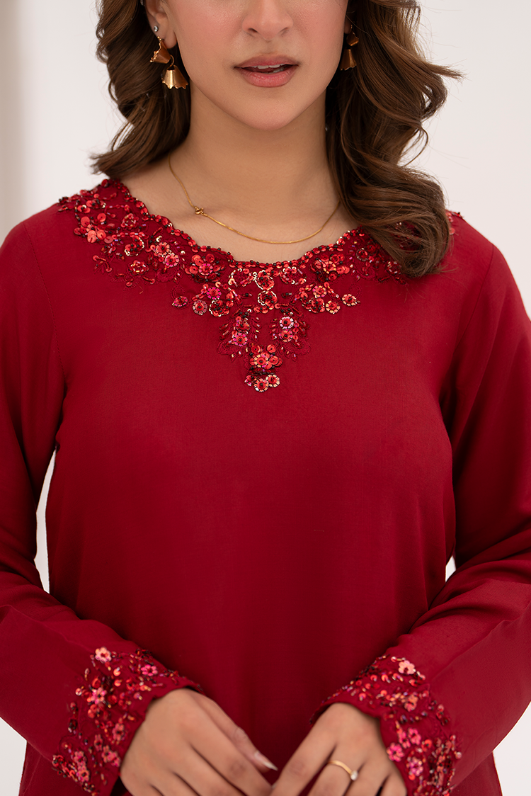 2-PC Stitched Embellished Suit