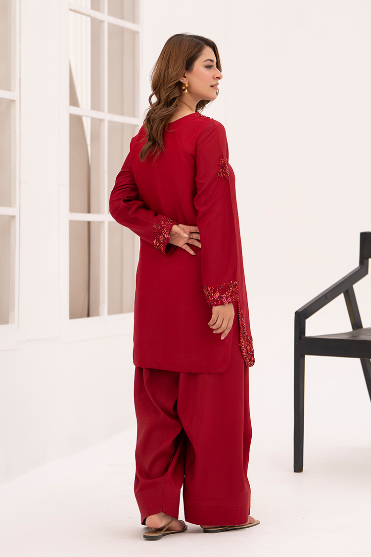 2-PC Stitched Embellished Suit
