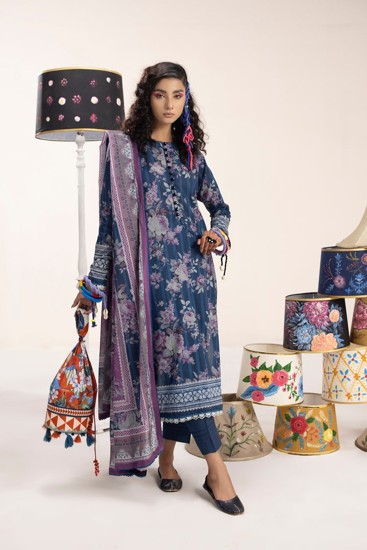 3-PC Unstitched Digital Printed Lawn Suit