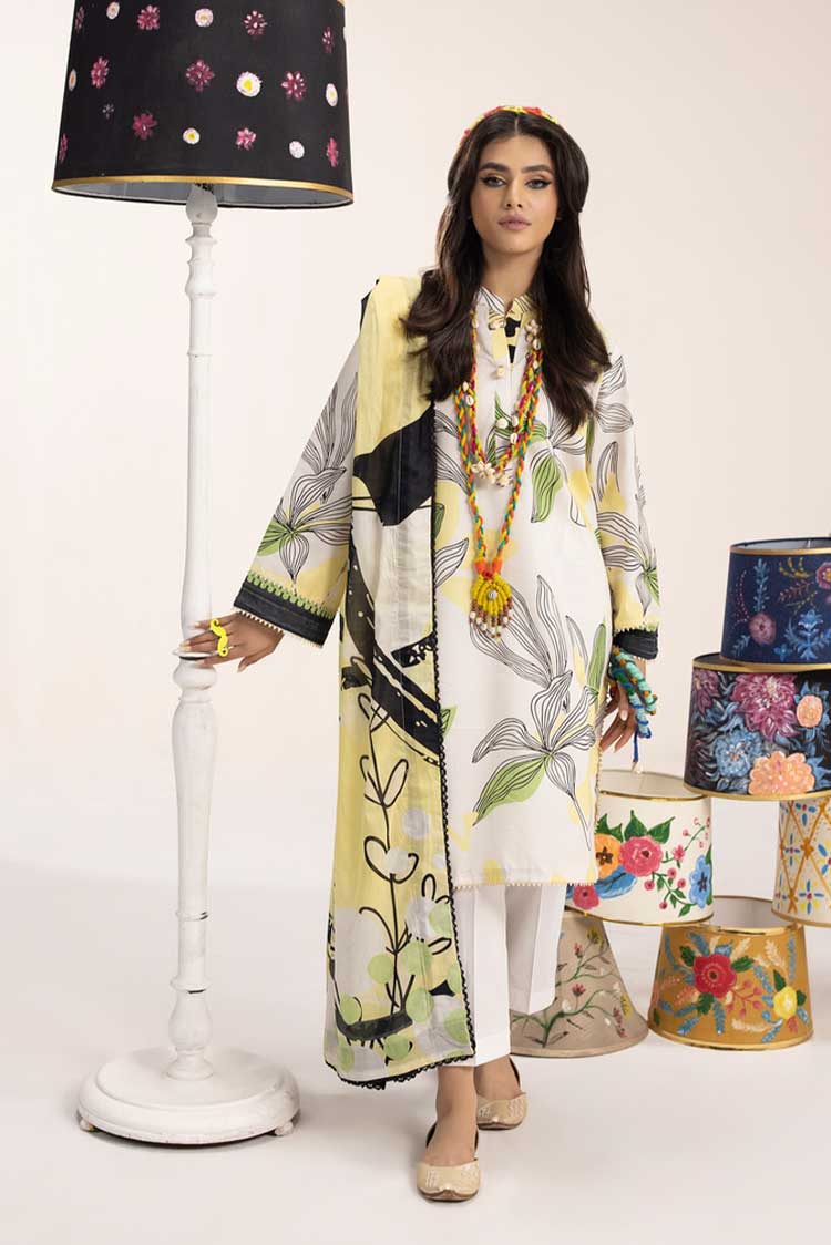 3-PC Unstitched Digital Printed Lawn Suit