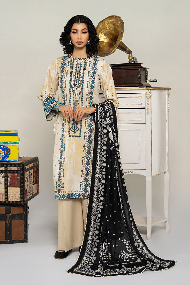 3-PC Unstitched Digital Printed Lawn Suit