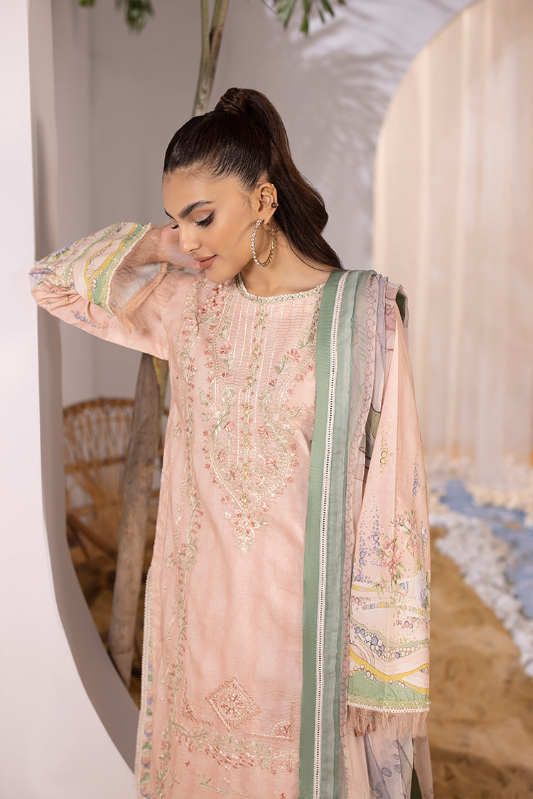 3-PC Unstitched Embroidered Lawn Suit