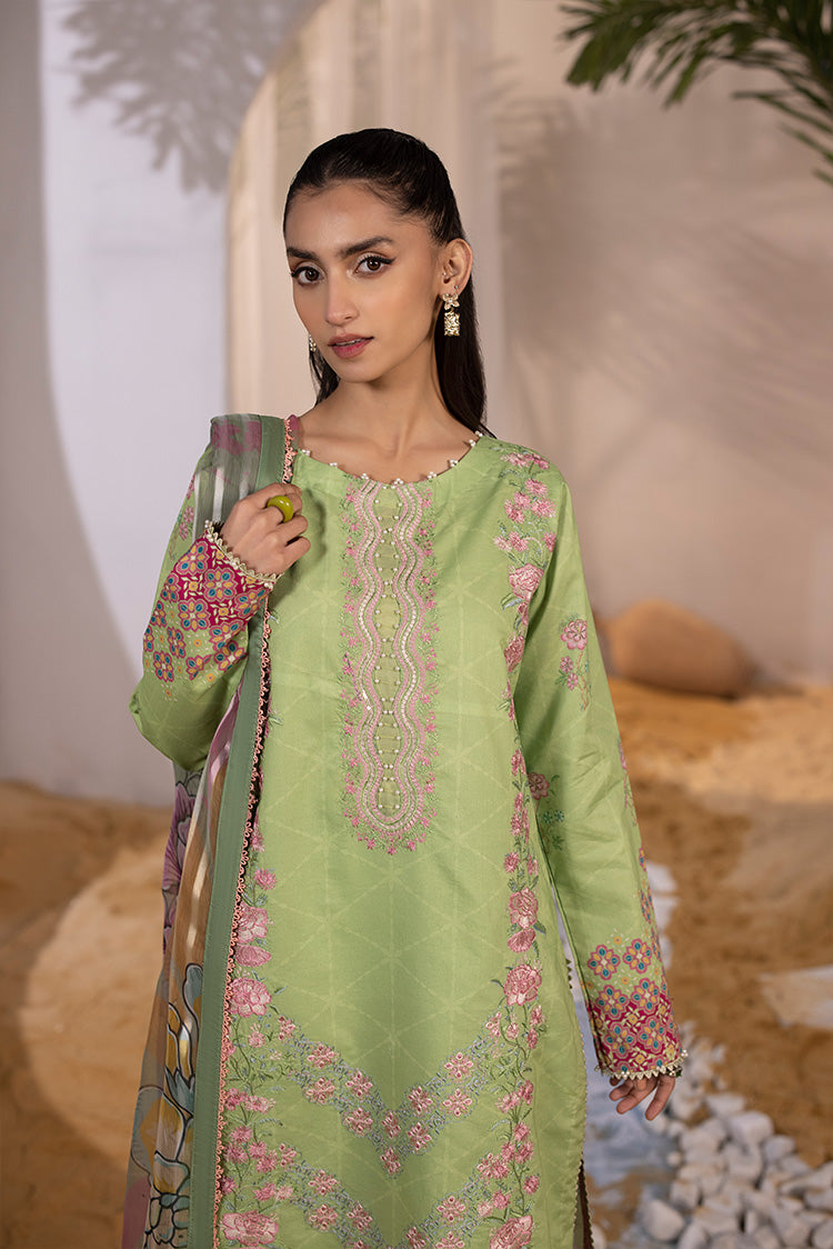 3-PC Unstitched Embroidered Lawn Suit