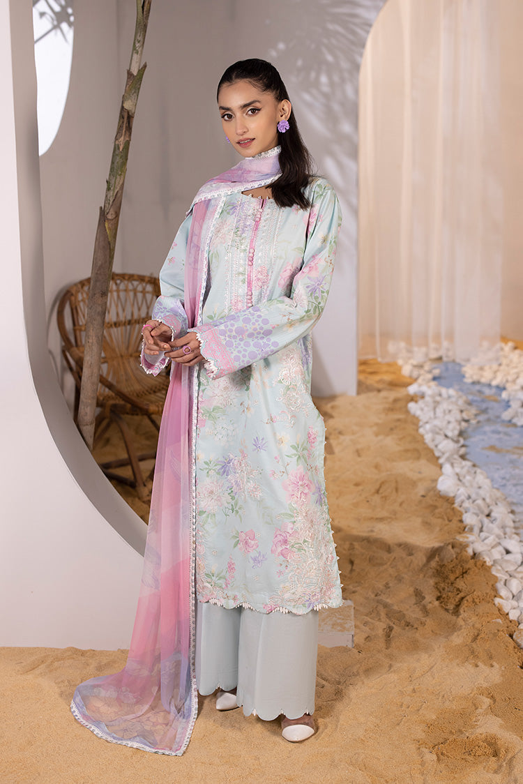 3-PC Unstitched Embroidered Lawn Suit