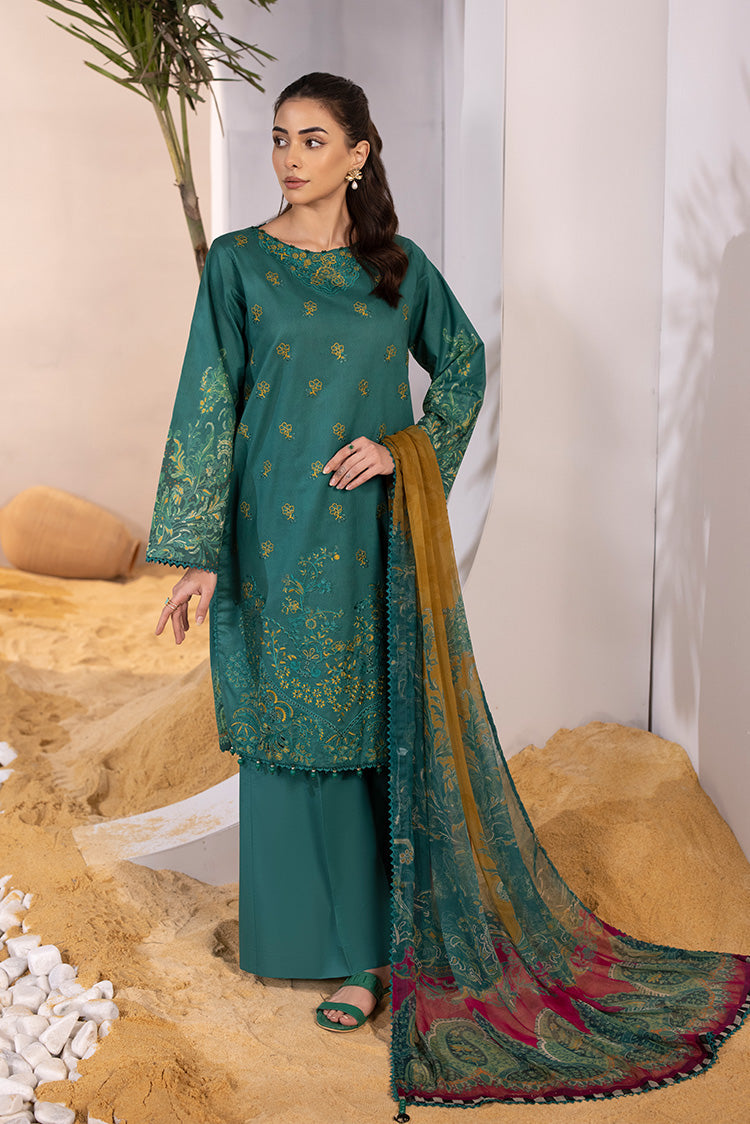 3-PC Unstitched Embroidered Lawn Suit