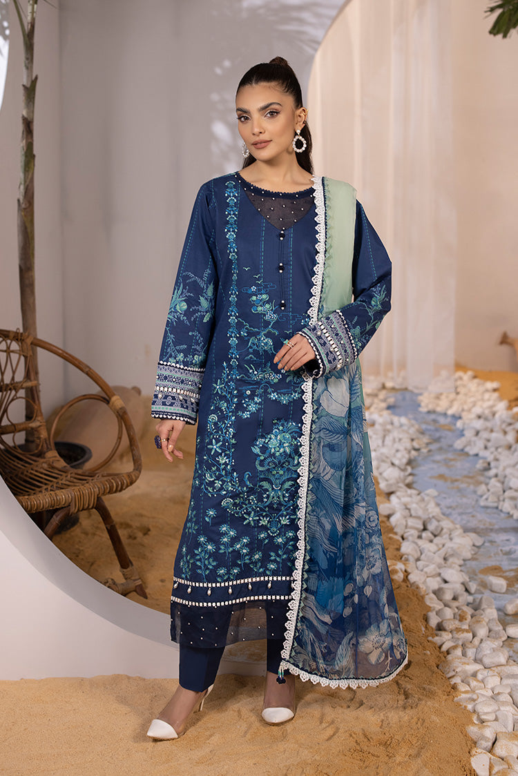 3-PC Unstitched Embroidered Lawn Suit