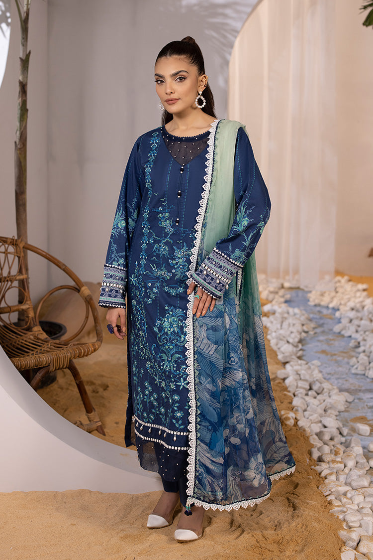 3-PC Unstitched Embroidered Lawn Suit