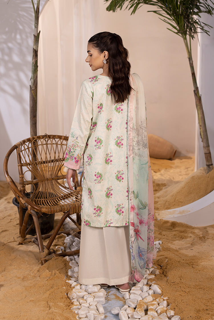 3-PC Unstitched Embroidered Lawn Suit