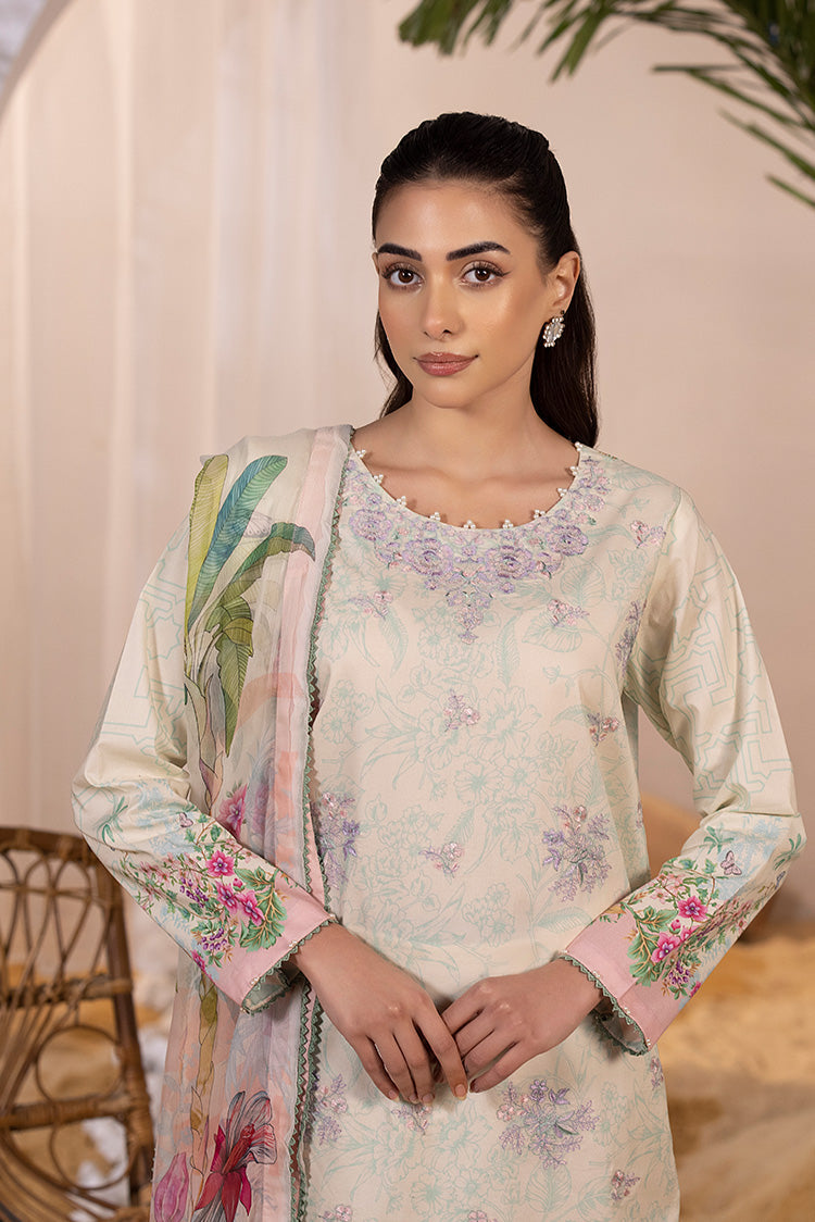 3-PC Unstitched Embroidered Lawn Suit