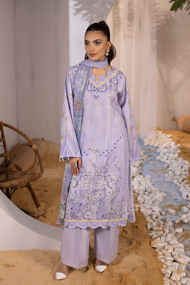 3-PC Unstitched Embroidered Lawn Suit