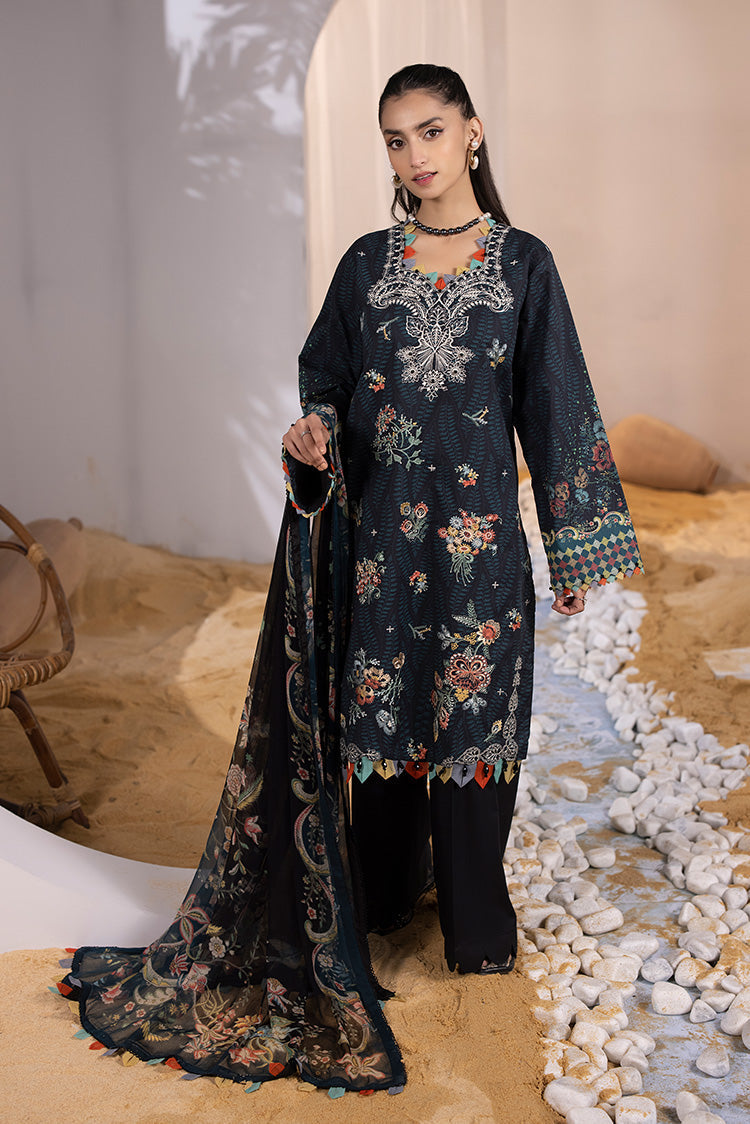 3-PC Unstitched Embroidered Lawn Suit