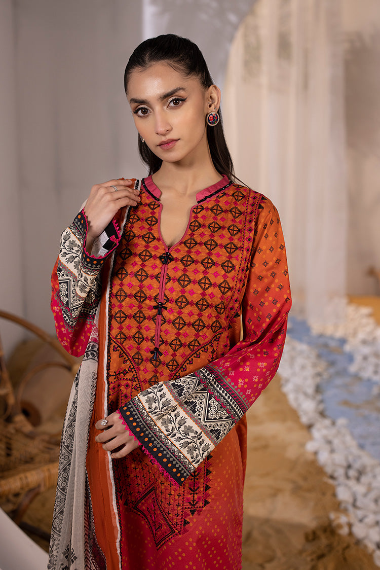 3-PC Unstitched Embroidered Lawn Suit