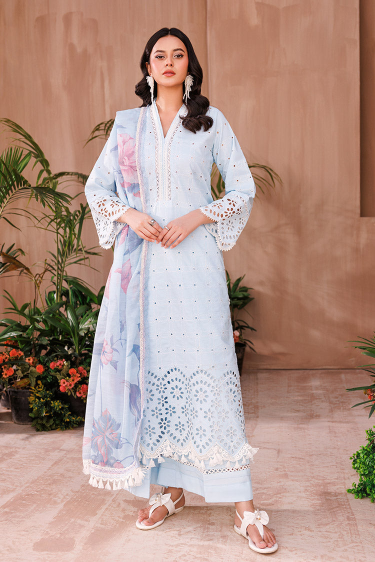 3-PC Unstitched Embroidered Chikankari Lawn Suit