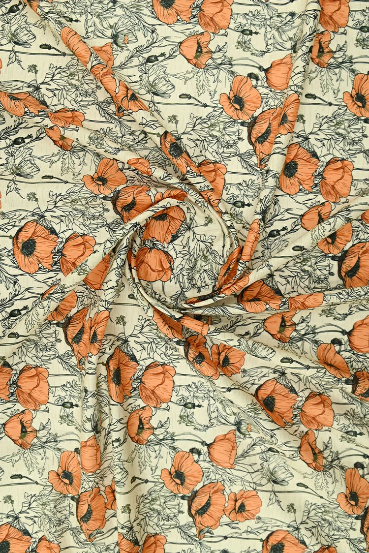 1-PC Unstitched Printed Cambric Kurti