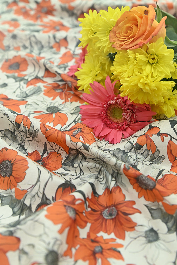 Picture of 1-PC Unstitched Printed Cambric Kurti - Available at Raja Sahib