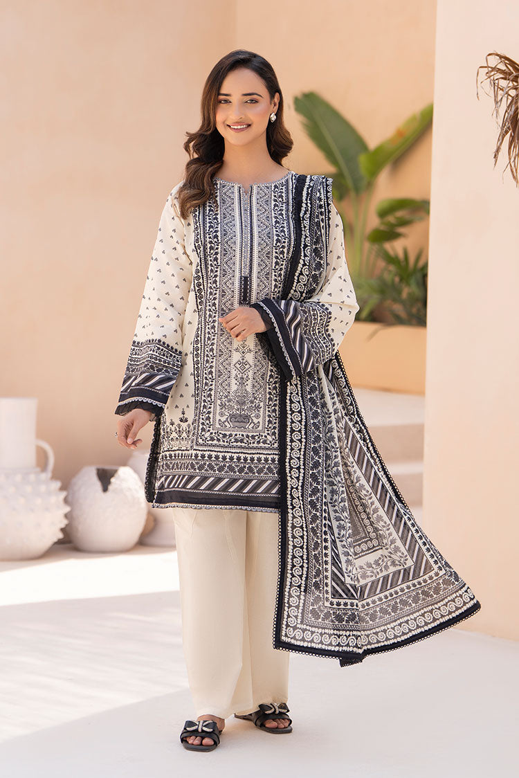 3-PC Unstitched Printed Lawn Suit