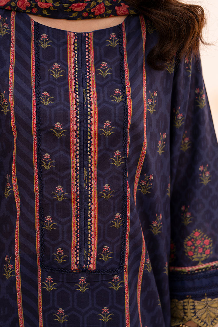 3-PC Unstitched Printed Lawn Suit