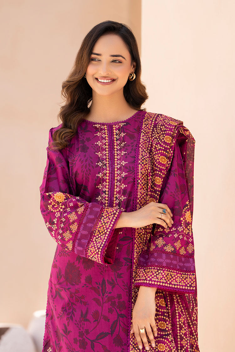 3-PC Unstitched Printed Lawn Suit