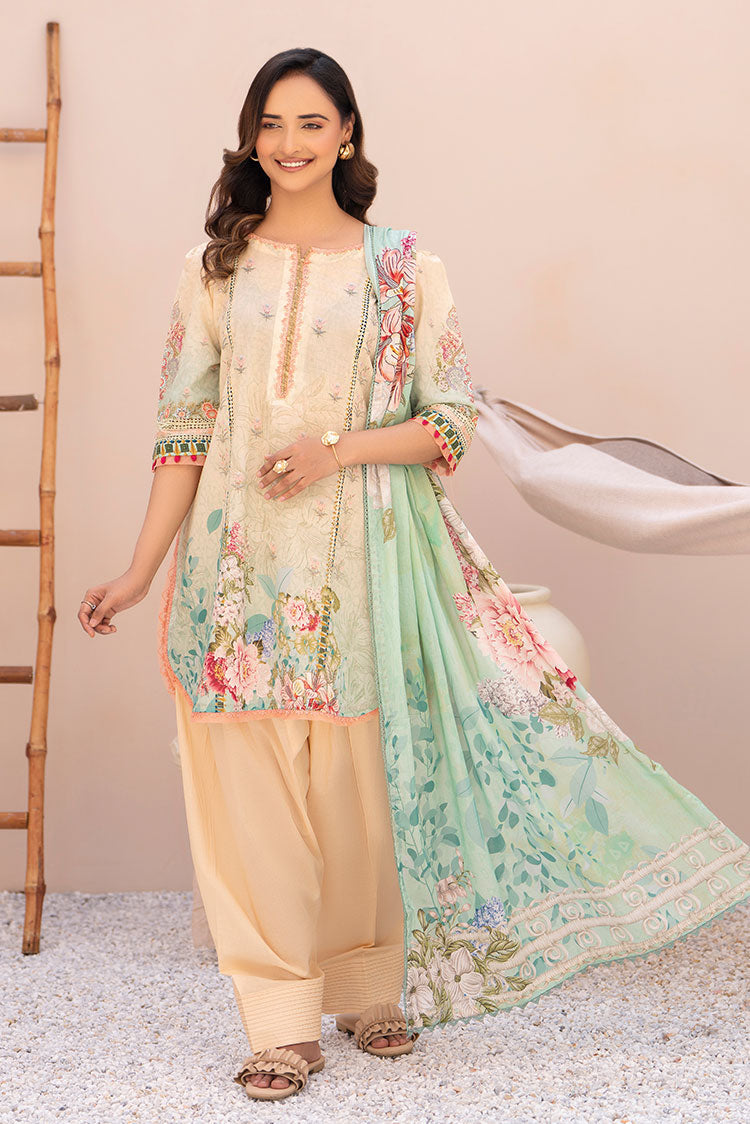 3-PC Unstitched Printed Lawn Suit