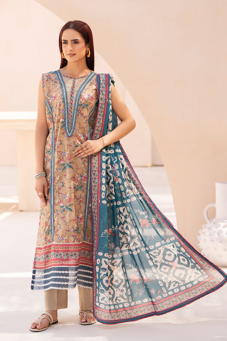 3-PC Unstitched Printed Lawn Suit