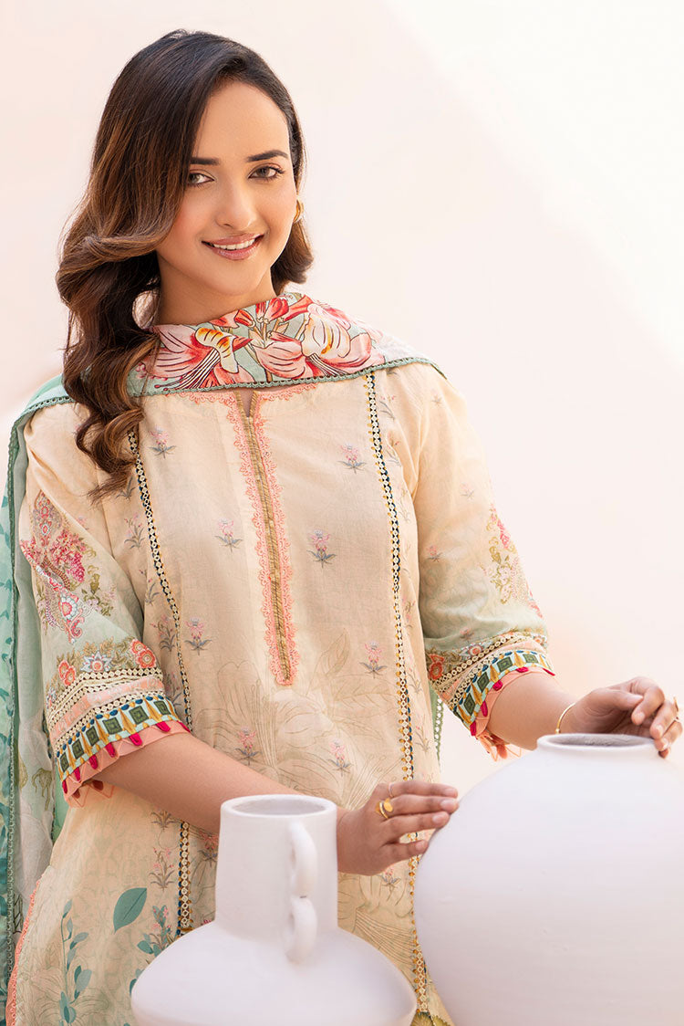 3-PC Unstitched Printed Lawn Suit