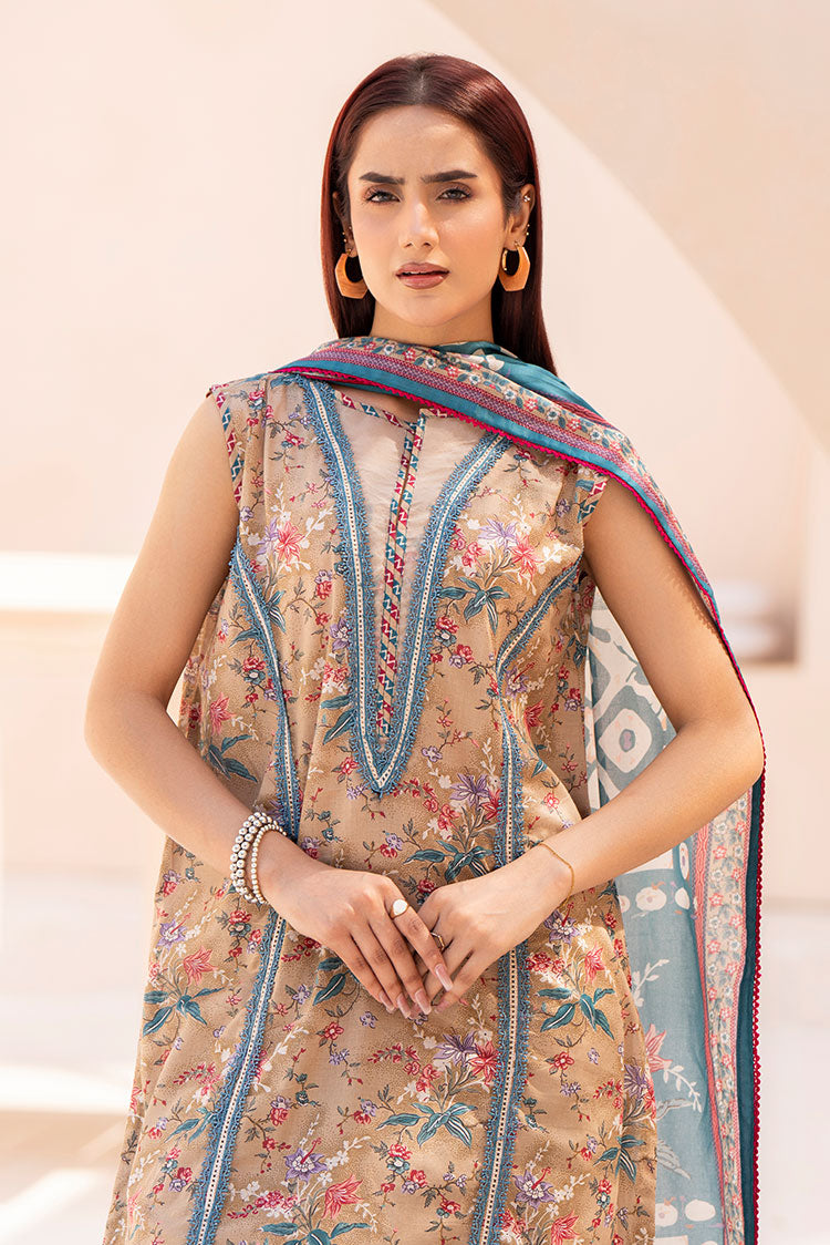 3-PC Unstitched Printed Lawn Suit