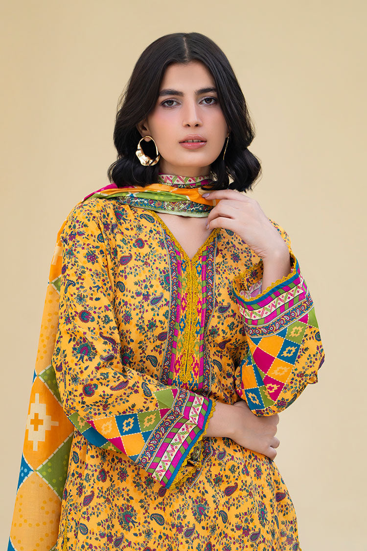 3-PC Unstitched Printed Lawn Suit