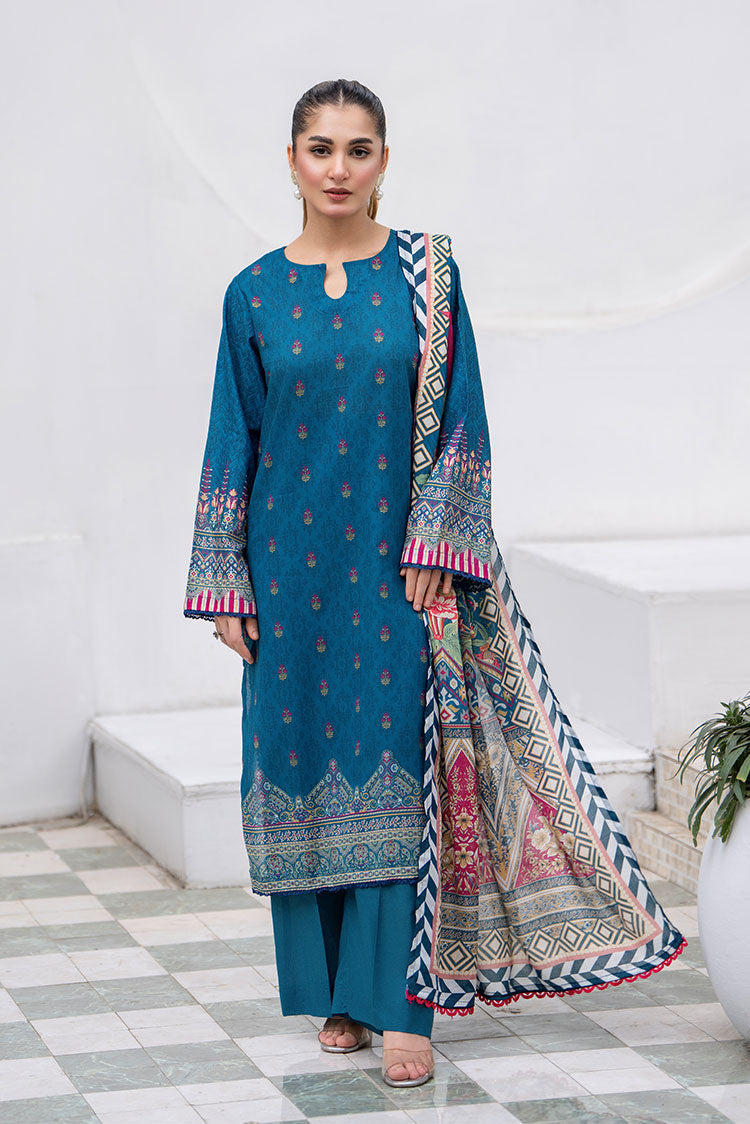 3-PC Unstitched Printed Lawn Suit
