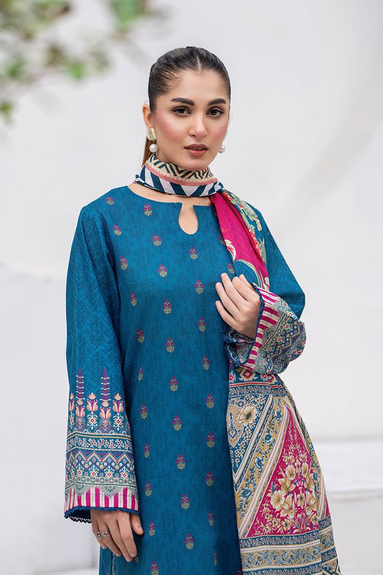 3-PC Unstitched Printed Lawn Suit