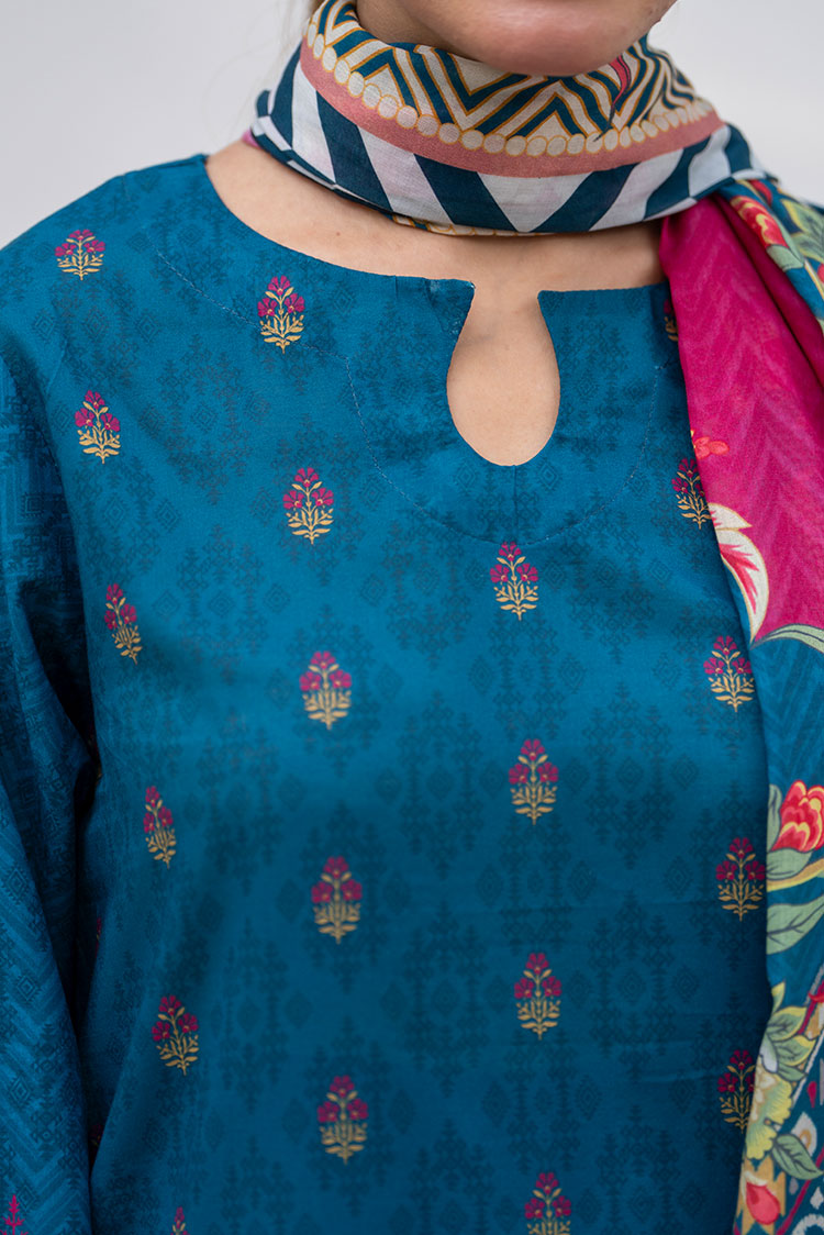 3-PC Unstitched Printed Lawn Suit