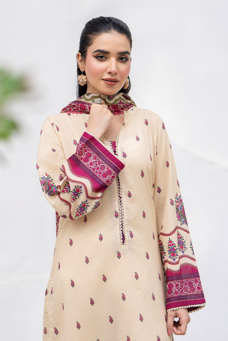 3-PC Unstitched Printed Lawn Suit