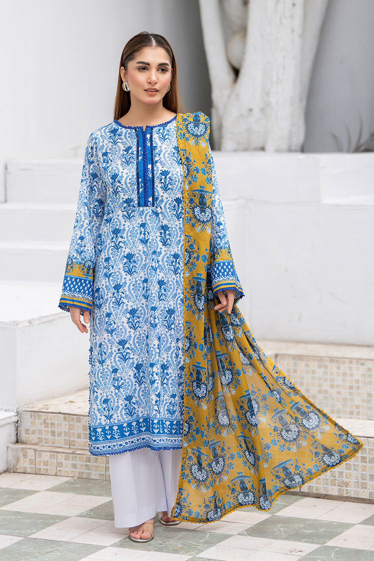 3-PC Unstitched Printed Lawn Suit