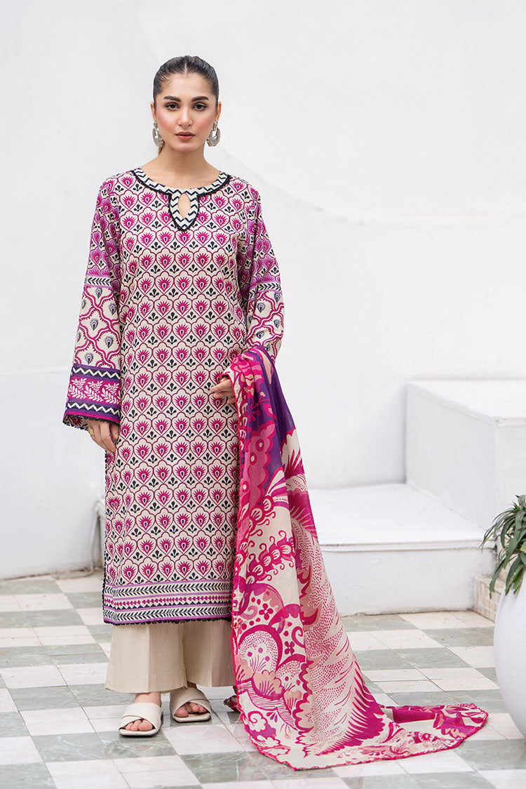 3-PC Unstitched Printed Lawn Suit
