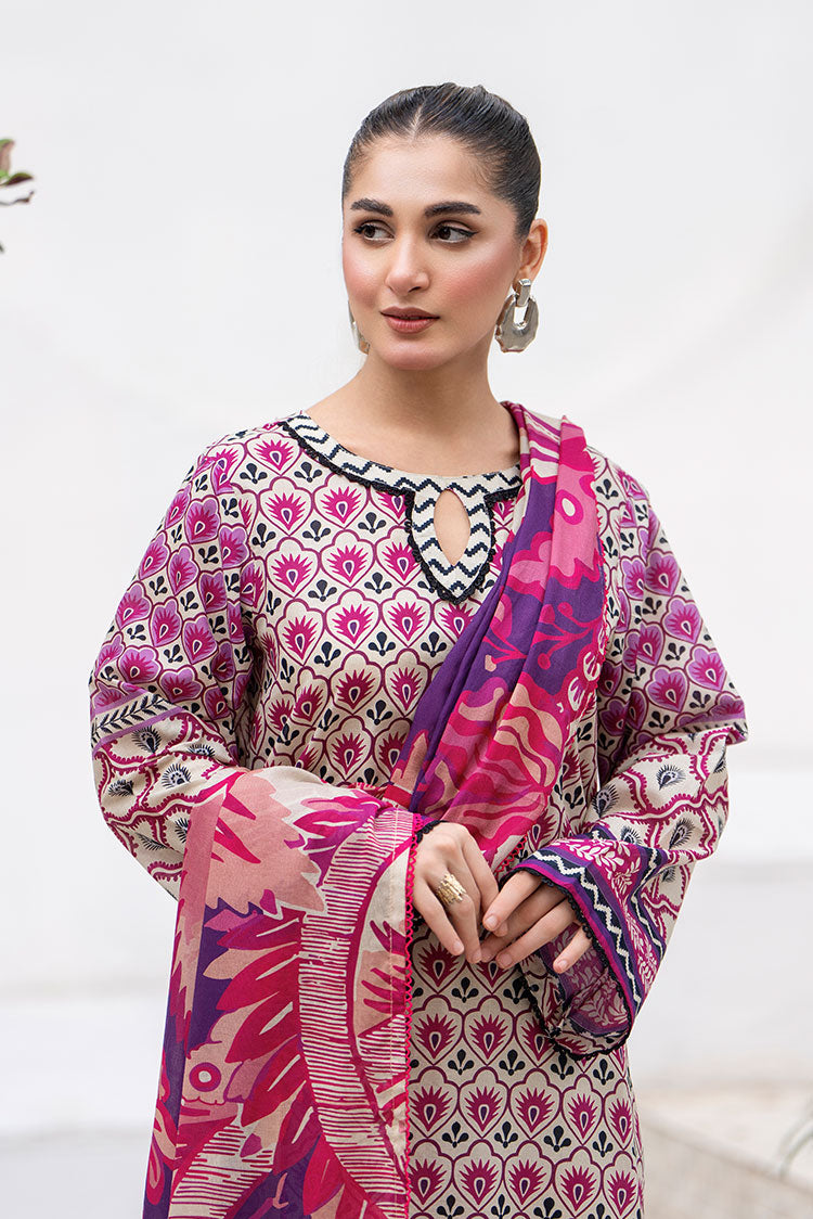 3-PC Unstitched Printed Lawn Suit