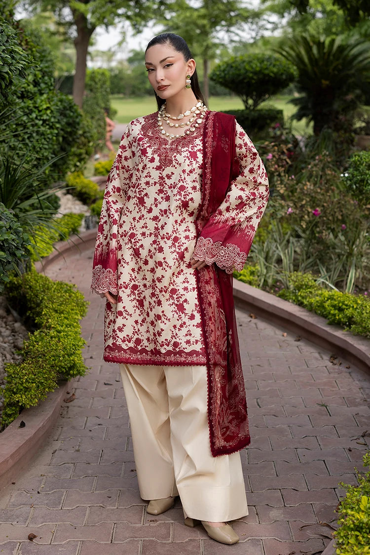 3-PC Unstitched Embroidered Lawn Suit