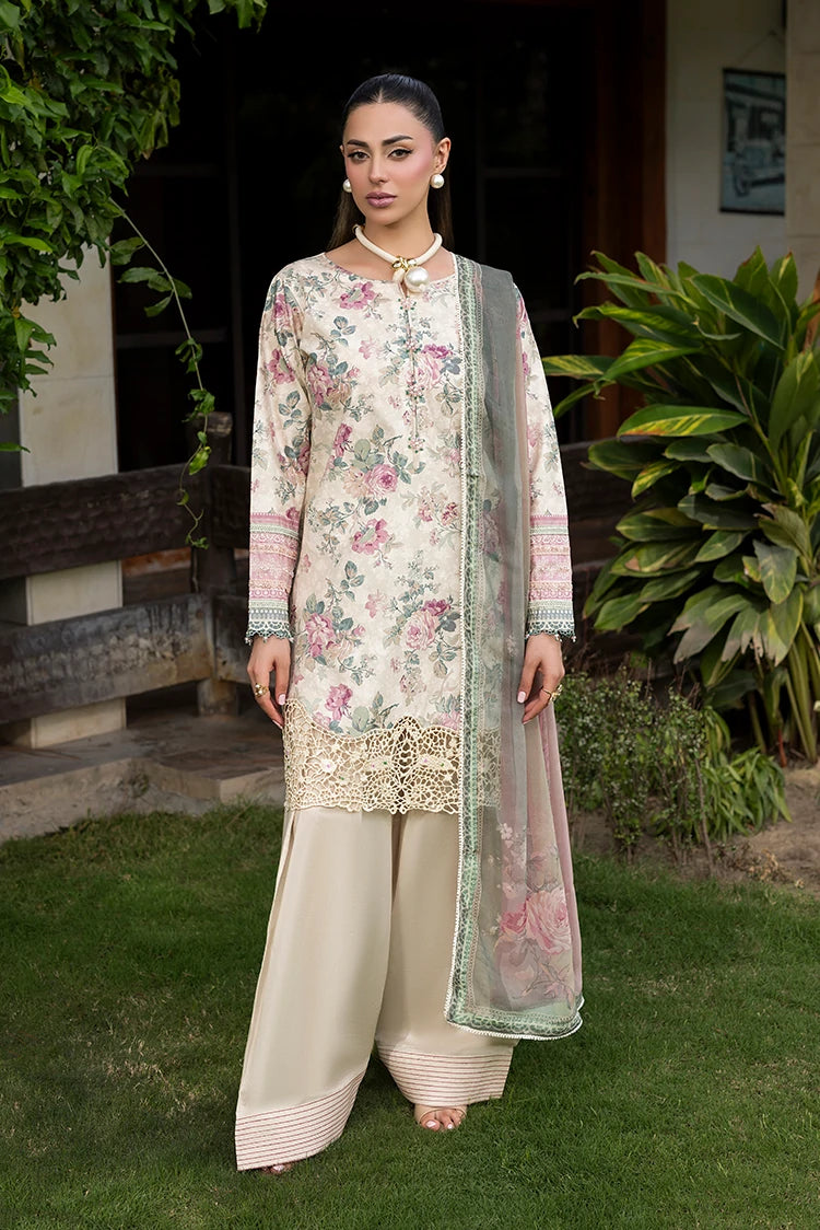 3-PC Unstitched Embroidered Lawn Suit