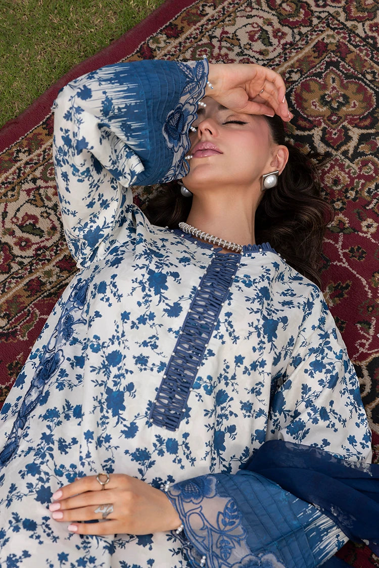 3-PC Unstitched Embroidered Lawn Suit