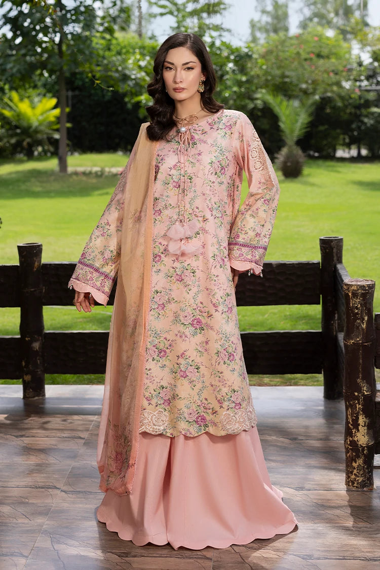 3-PC Unstitched Embroidered Lawn Suit
