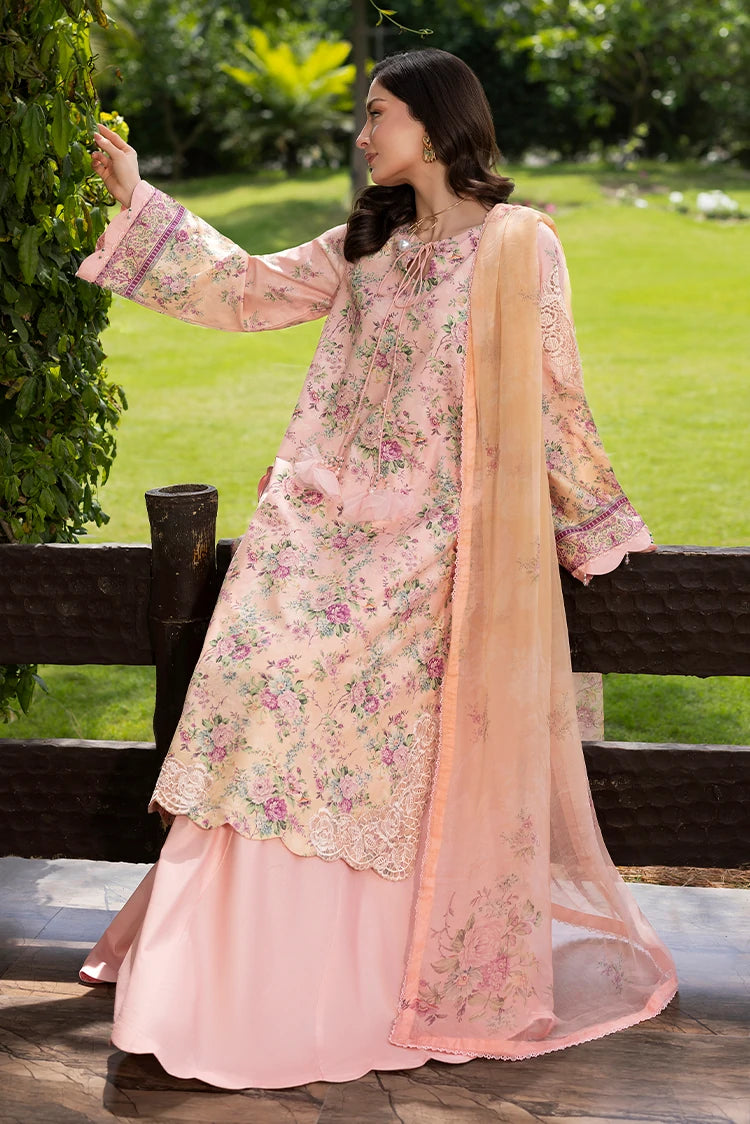 3-PC Unstitched Embroidered Lawn Suit