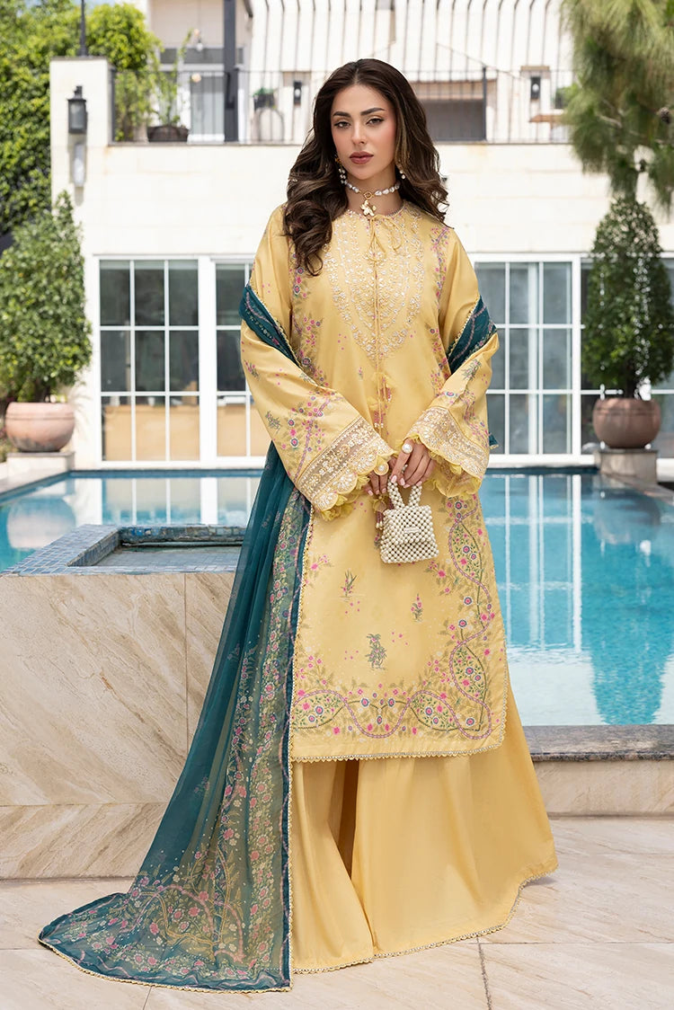 3-PC Unstitched Embroidered Lawn Suit