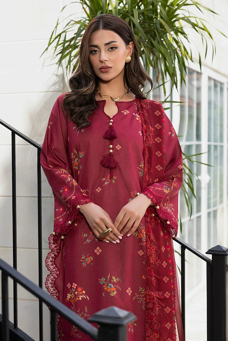 3-PC Unstitched Embroidered Lawn Suit