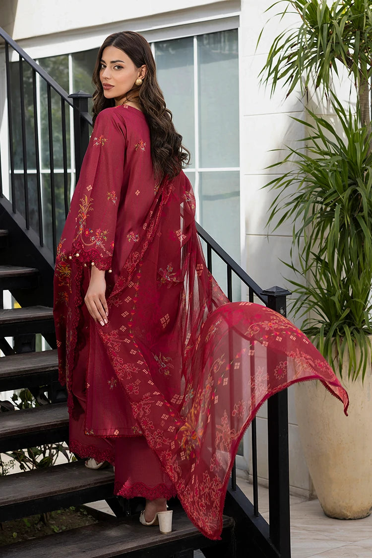 3-PC Unstitched Embroidered Lawn Suit