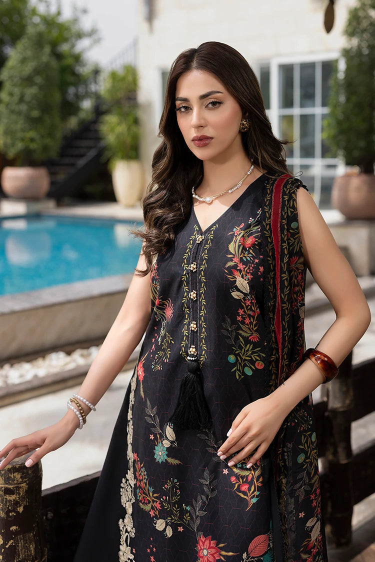 3-PC Unstitched Embroidered Lawn Suit