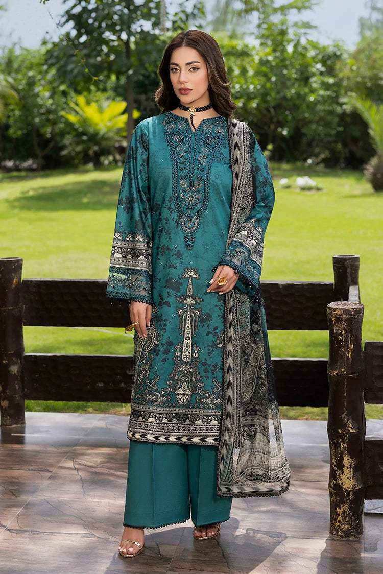 3-PC Unstitched Embroidered Lawn Suit