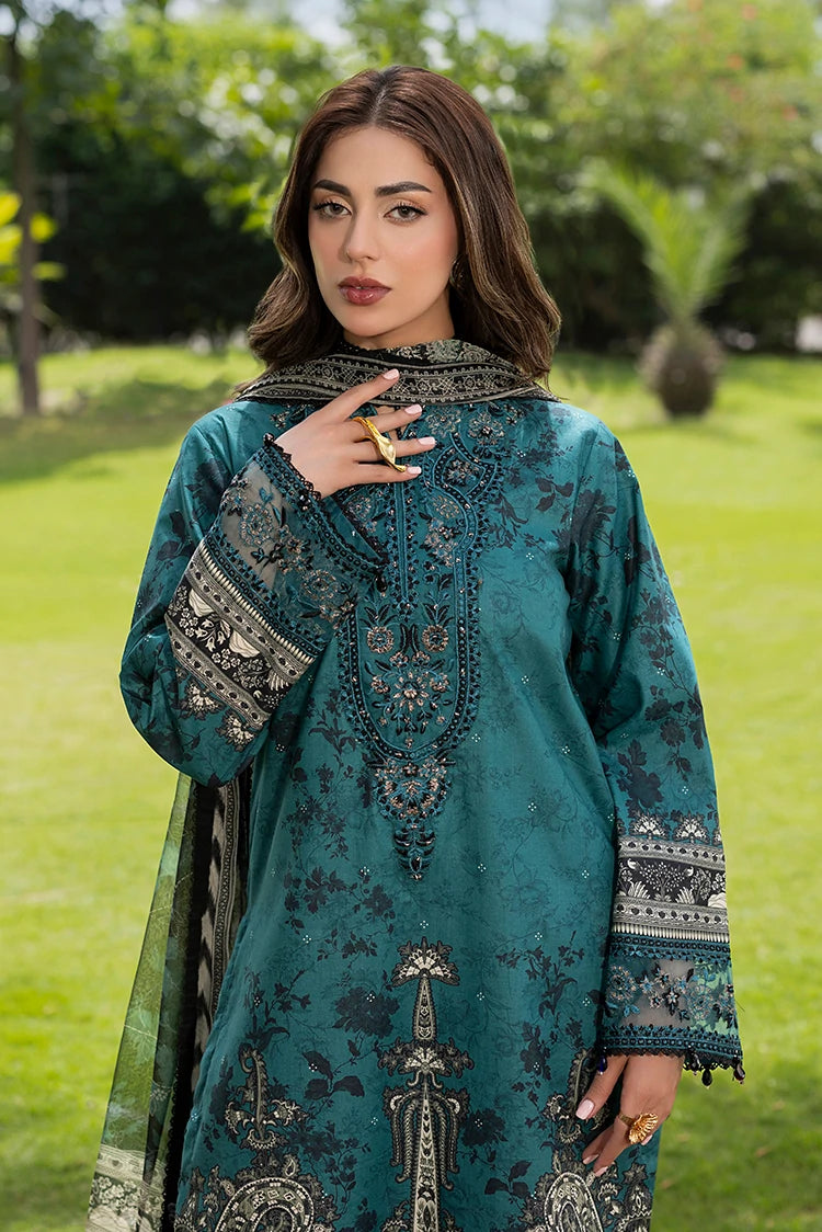 3-PC Unstitched Embroidered Lawn Suit