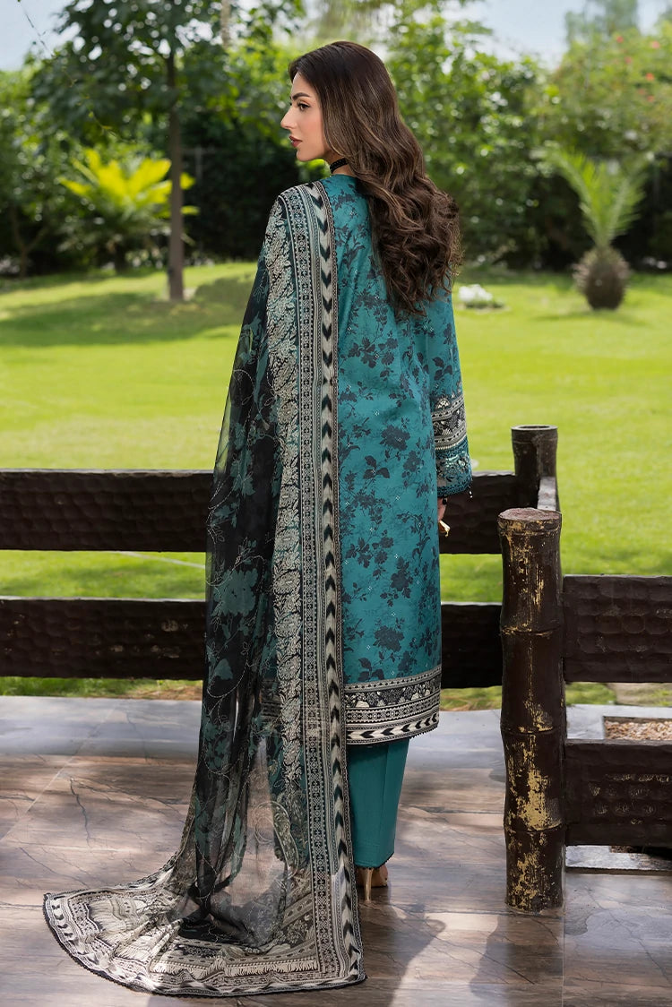 3-PC Unstitched Embroidered Lawn Suit