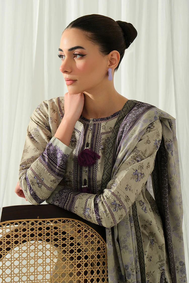 3-PC Unstitched Printed Lawn Suit