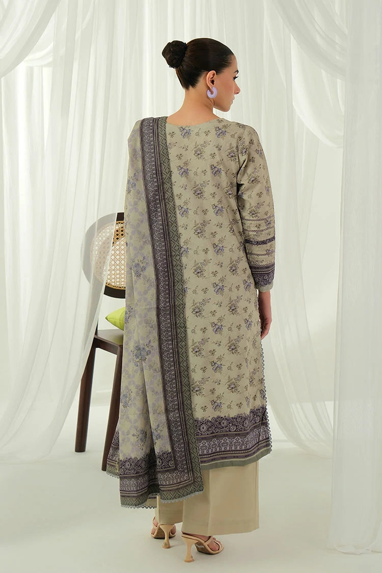 3-PC Unstitched Printed Lawn Suit